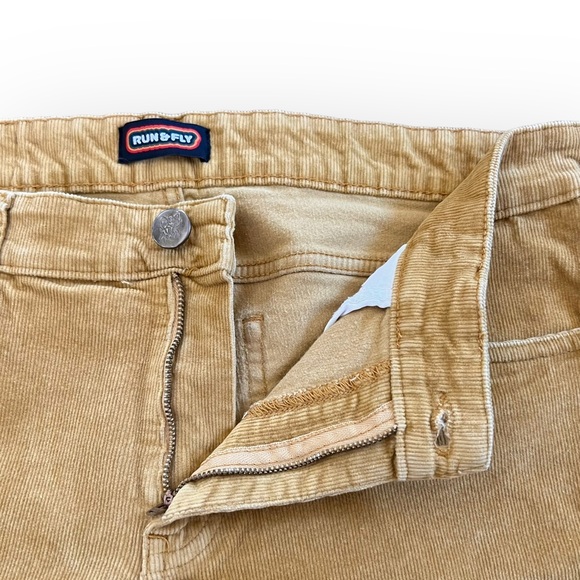 Run and Fly Gold Corduroy Flares - Picture 3 of 5